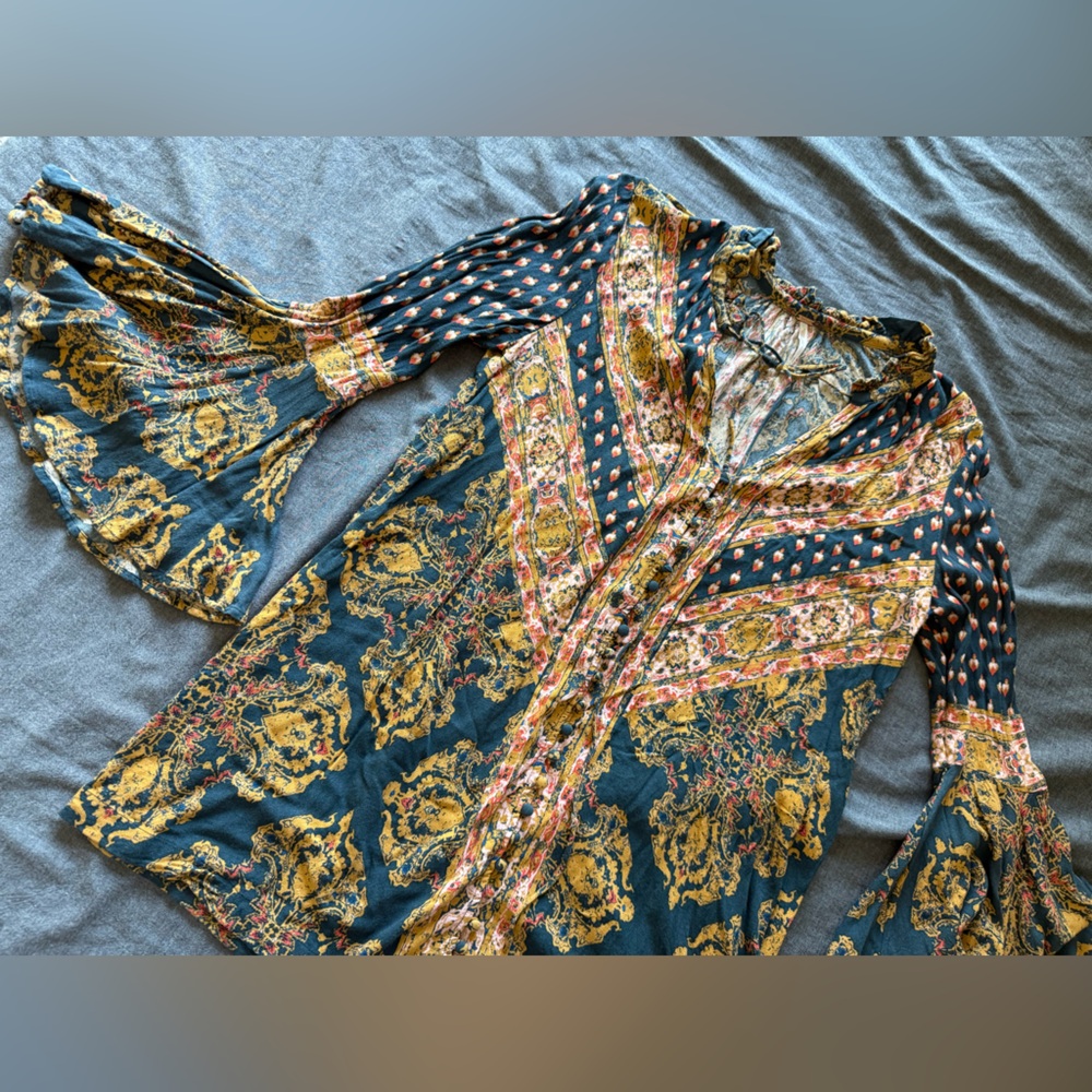 Free People Magic Mystery button down Tunic Dress